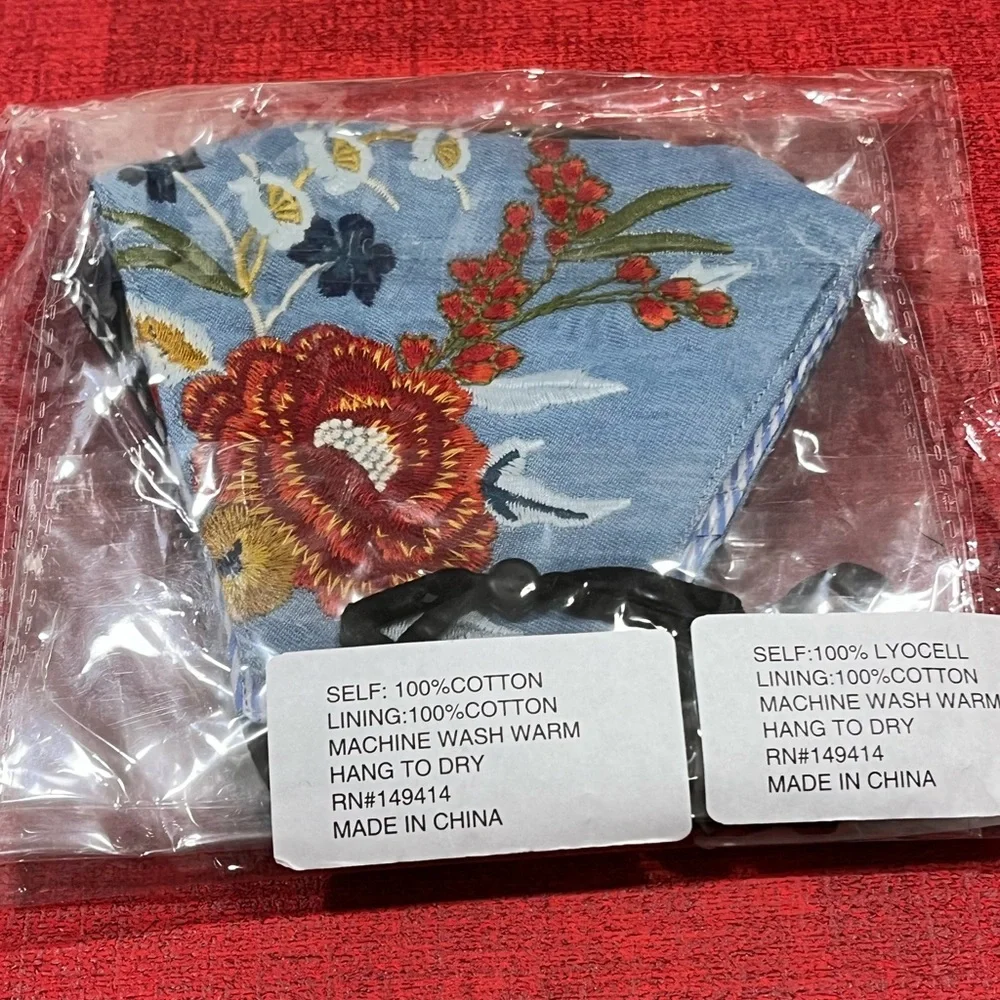 JOHHNY WAS NWT AUTHENTIC 3-DIFFERENT DESIGN DEMIN ADJUSTABLE STYLISH FACE MASKS